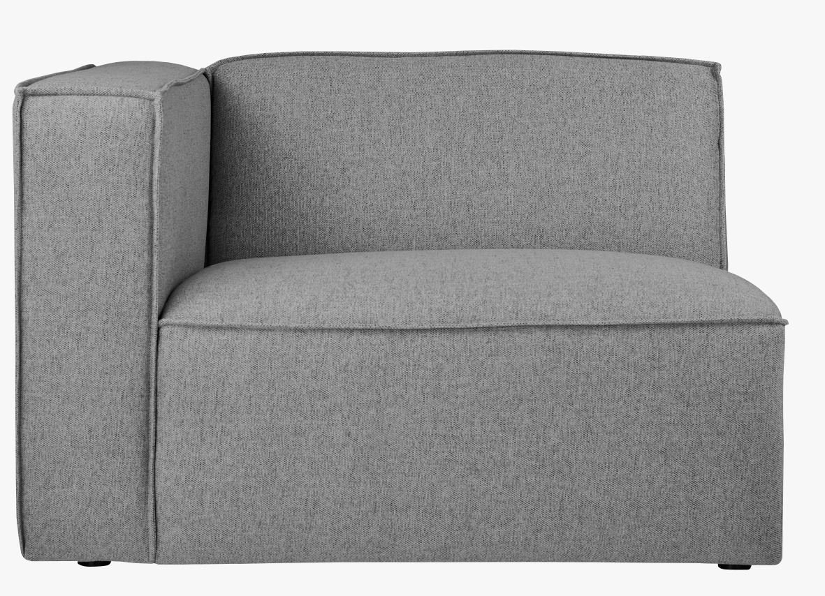 Modulsofa 1,5 seter m/armlene venstre grå - 110x93x73 cm