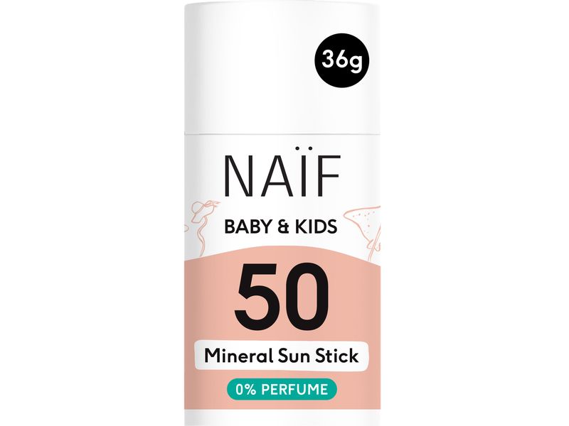 NAÏF Mineral Sun Stick Baby & Kids SPF50 36 g Mineralischer Sonnenschutz-Stick für Babys und Kinder