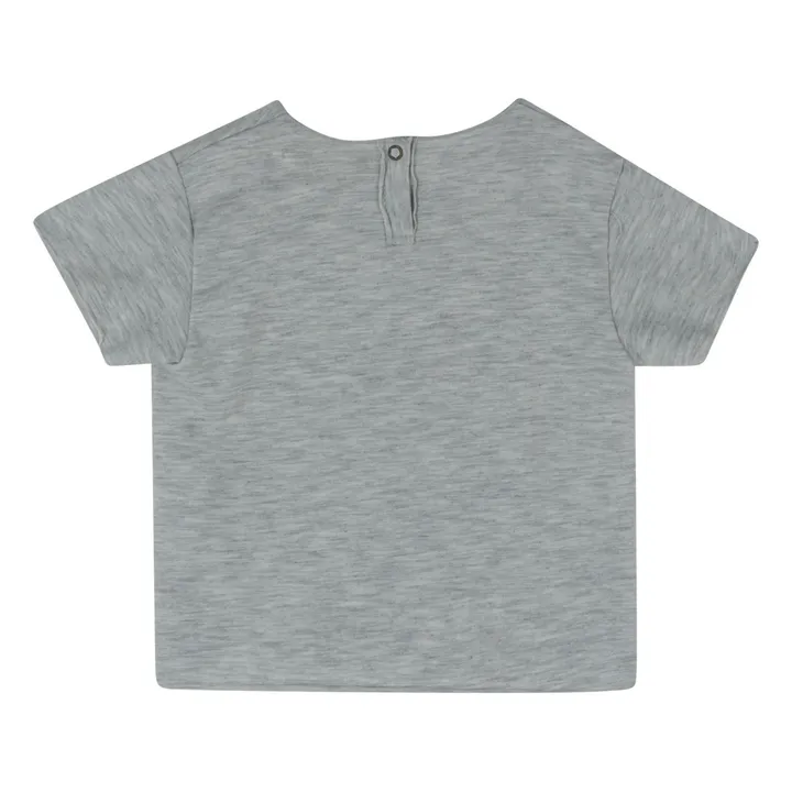 Babe & Tess T-Shirt Boutonné Dos | Gris chiné