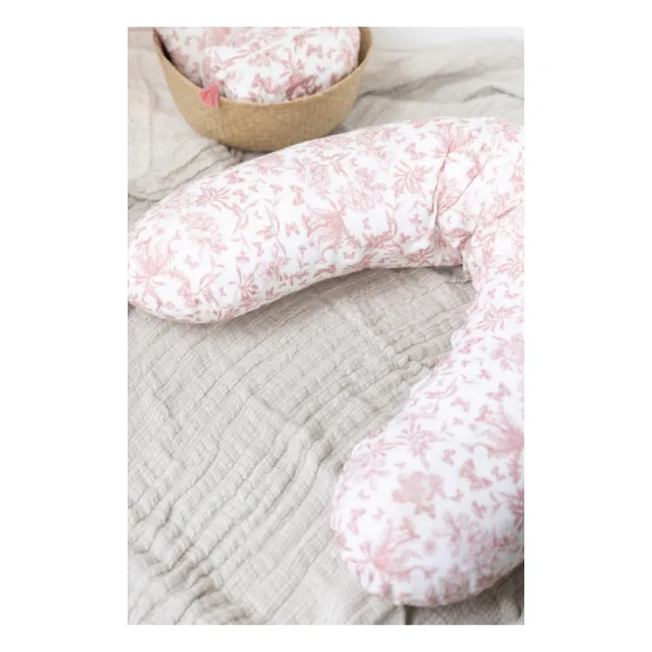 Tartine et Chocolat Coussin d'allaitement Toile de Jouy | Rose pêche