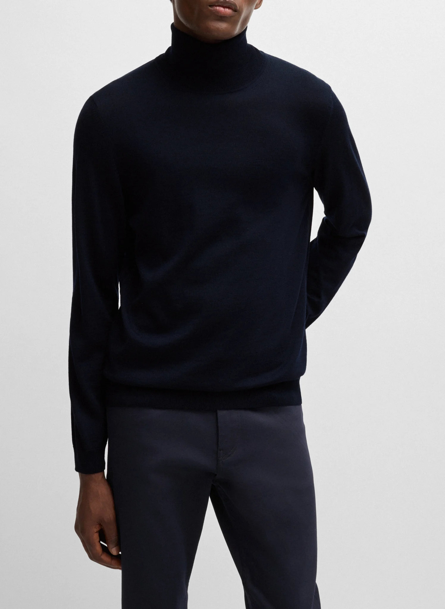 Col roulé slim-fit en laine vierge | Bleu