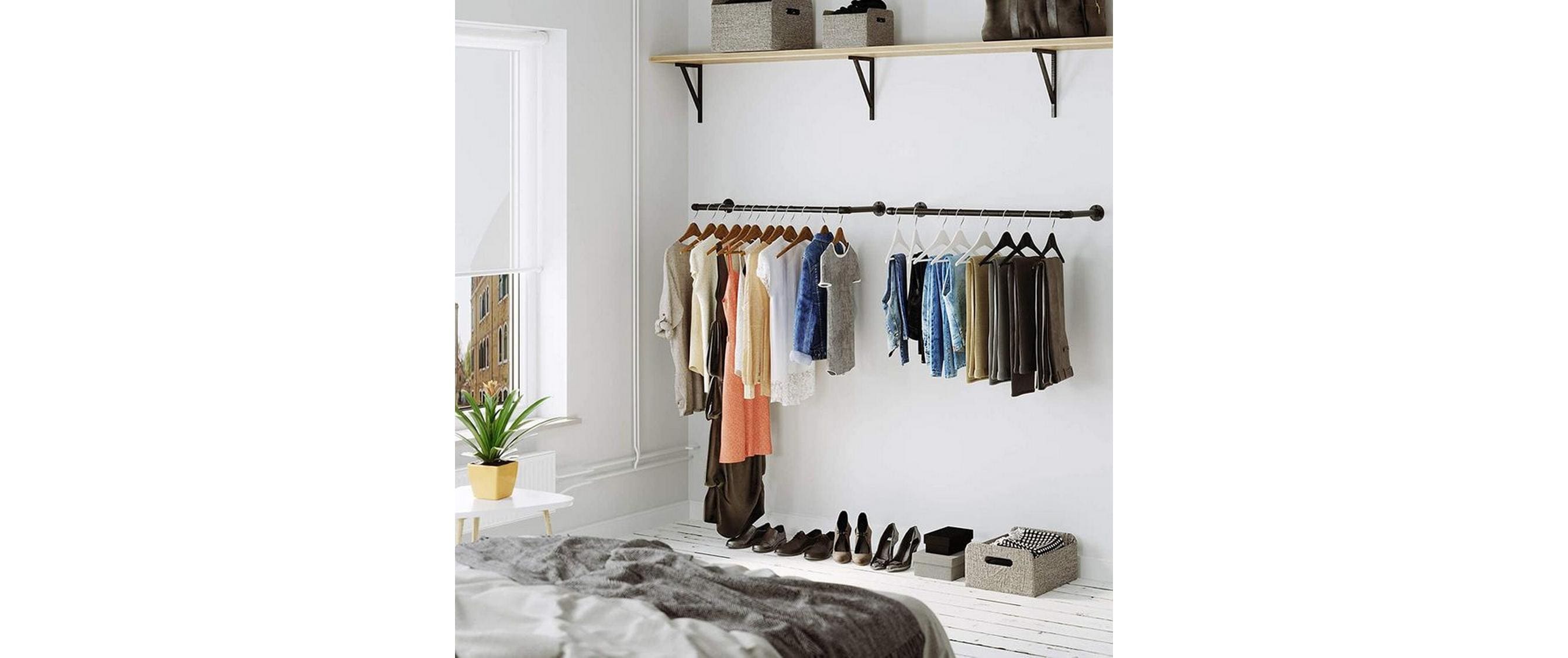 Wandgarderobe 92 cm x 7.5 cm, SchwarzKleiderständer
