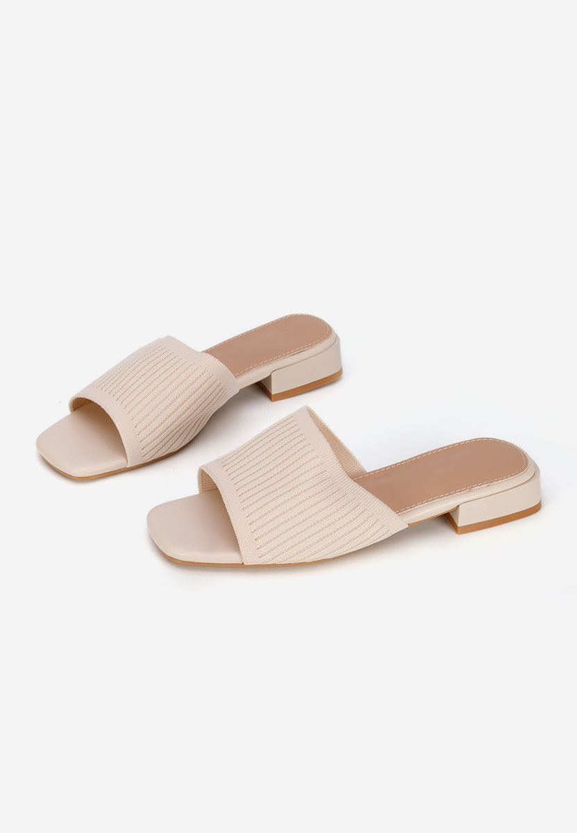 Mules à petit talon beige Alinia