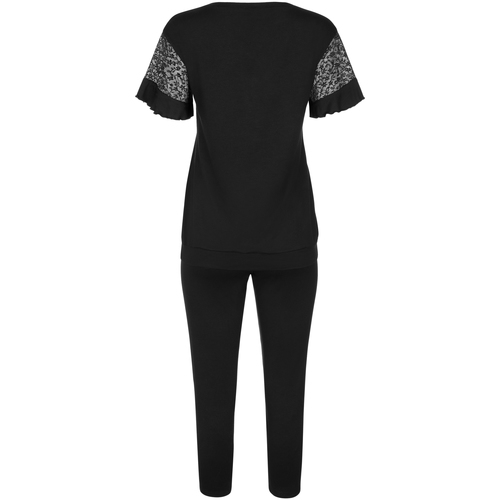 Lisca - Pijama interior leggings top mangas cortas SmoothCheek Negro