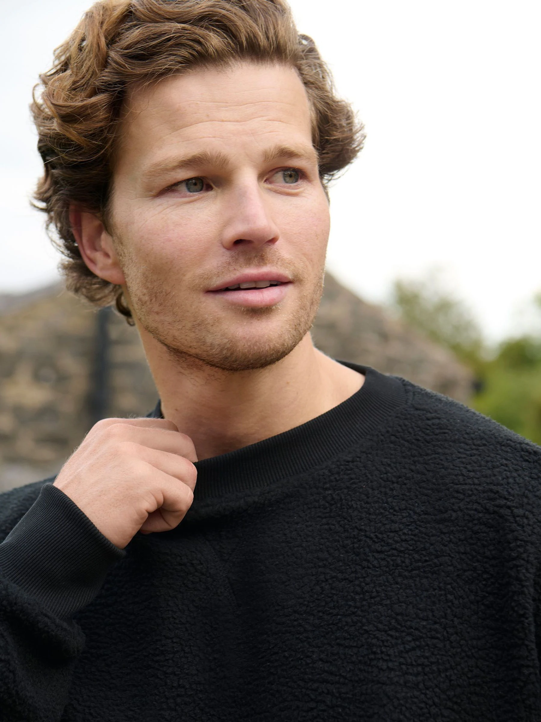 Zwart - Ronde hals - Threadbare Relaxed Fit Borg Sweatshirt