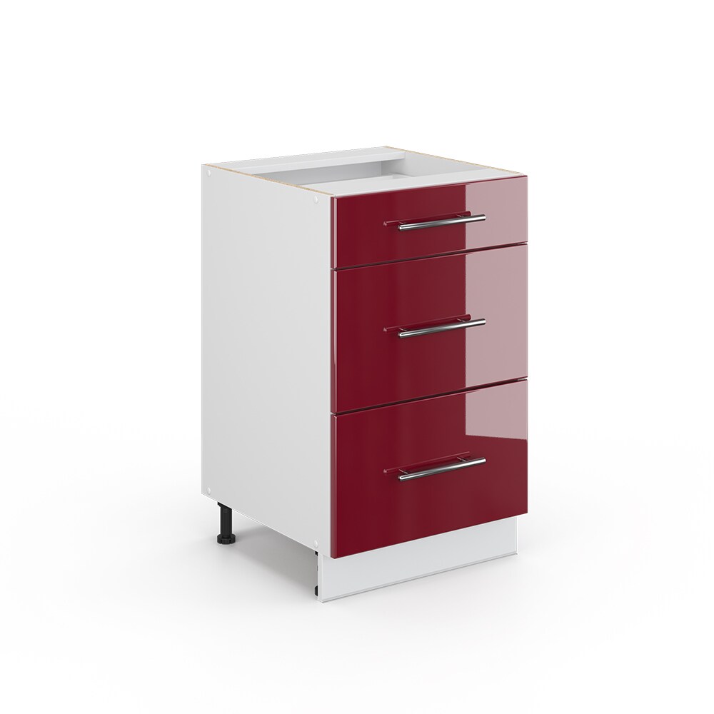 VICCO Schubunterschrank 50 cm Bordeaux Hochglanz Küchenschrank Hängeschrank Küchenzeile Fame-Line