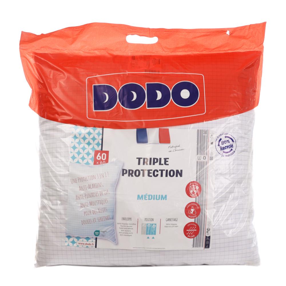 Dodo Oreiller Synthétique Medium Triple Protection Dodo 60x60