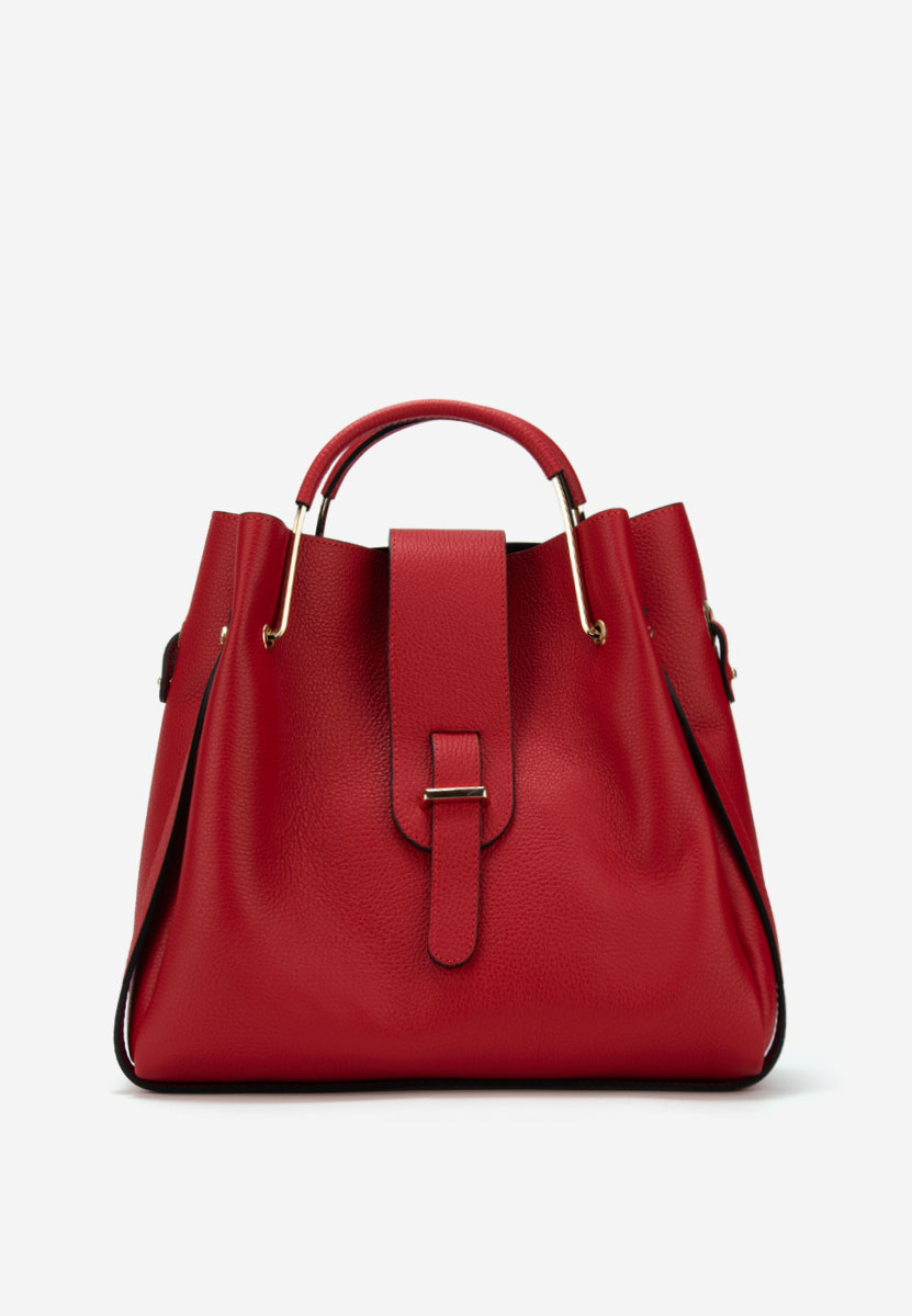 Sac en cuir naturel rouge Acassia