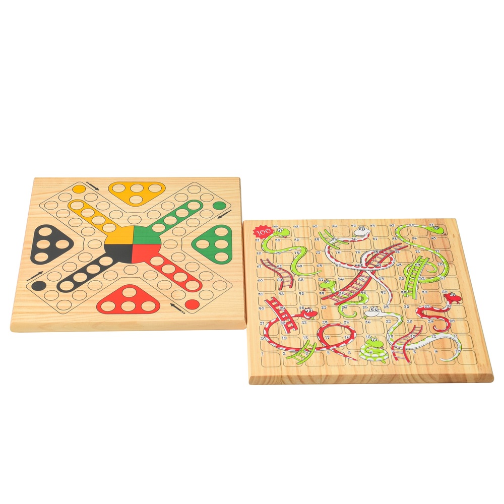 Schlangen & Leitern und Ludo-Spiel aus Holz