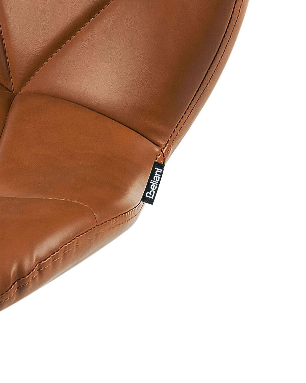 Set van 2 barstoelen VALETTA Kunstleer draaibaar Goudbruin