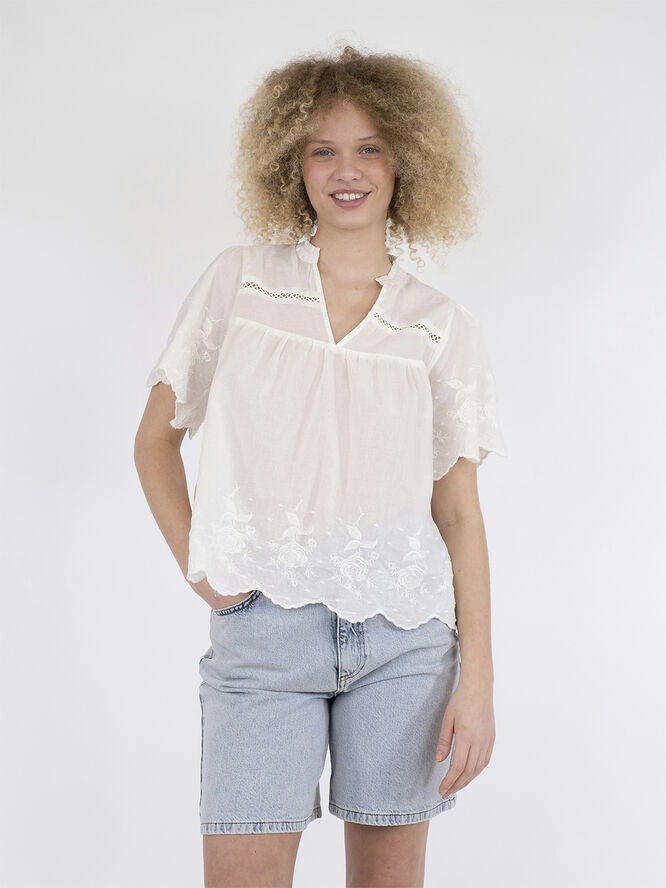 Neo Noir Micheline Emb Blouse Off white