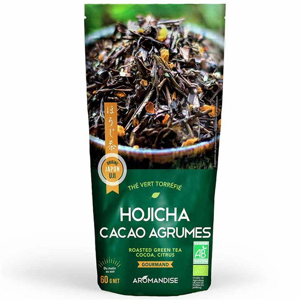 Thé vert bio japonais hojicha cacao agrumes 60 g