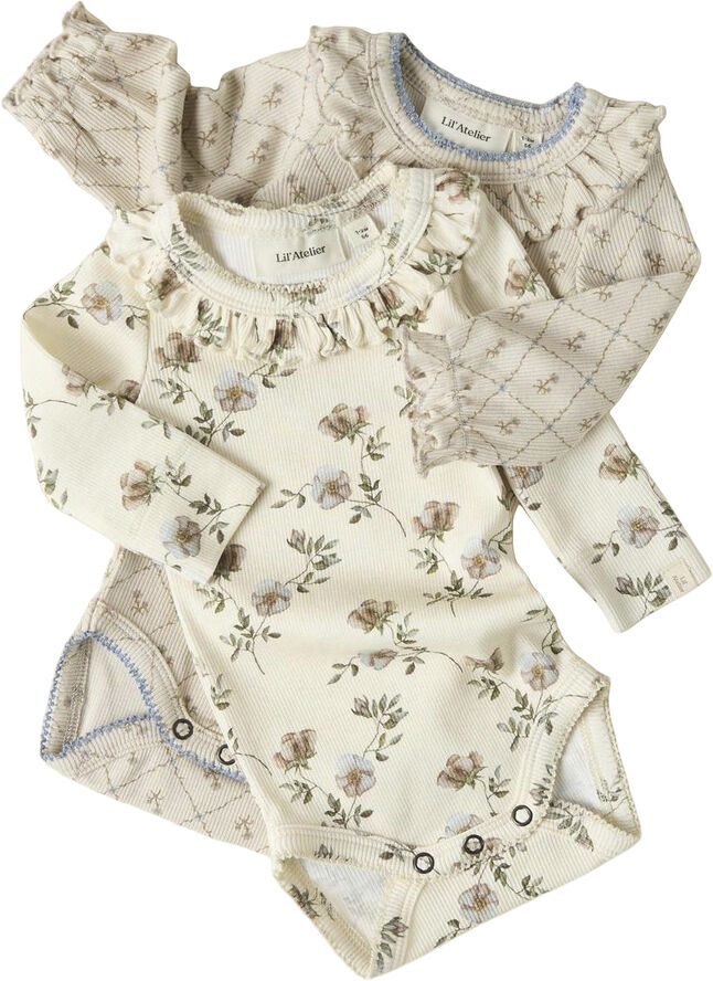 Lil' Atelier NBFGAVO ELS LS SLIM BODY LIL Turtledove/flowers