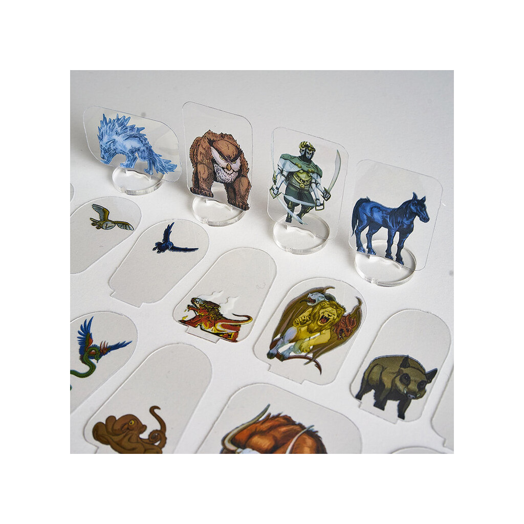 Flat Plastic Miniatures - Animals and Familiars - 62 Pieces