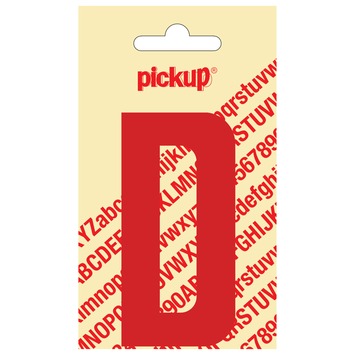 Pickup plakletter D rood glans 90 mm
