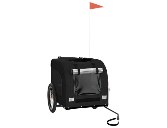 VIDAXL - Remorque de vélo pour chien noir tissu oxford et fer