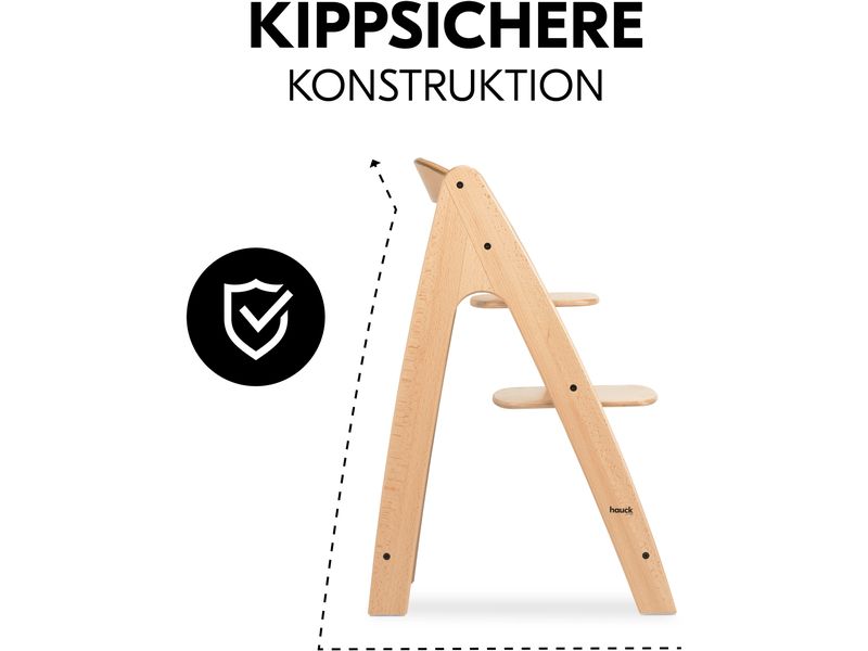 Hauck Hochstuhl Arketa N Play Beech Stilvolle Holzhochstuhl mit Play Tray im Set