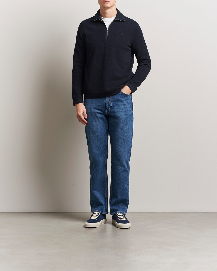 Morris Jake Cotton Half Zip Navy