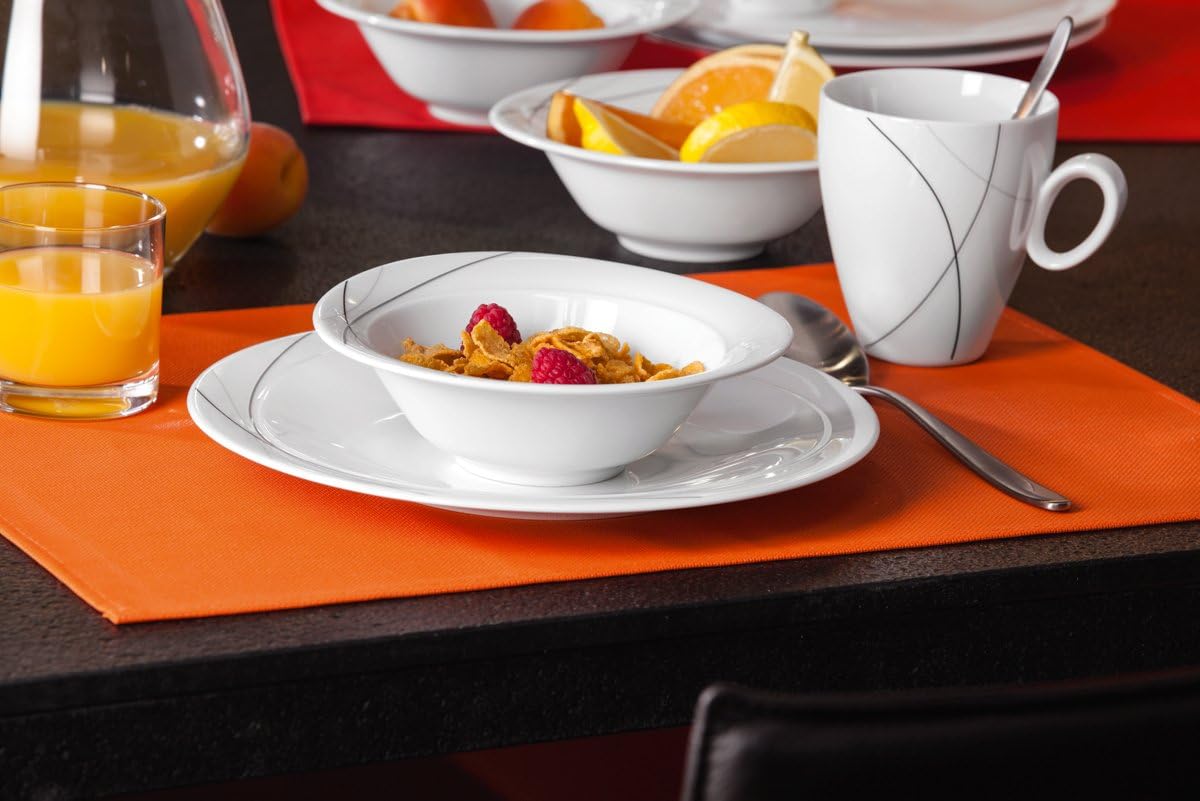 Seltmann Weiden 001.706904 Kombiservice 30-teilig Trio Highline, 36.5 x 31.2 x 36.9 cm, Weiß