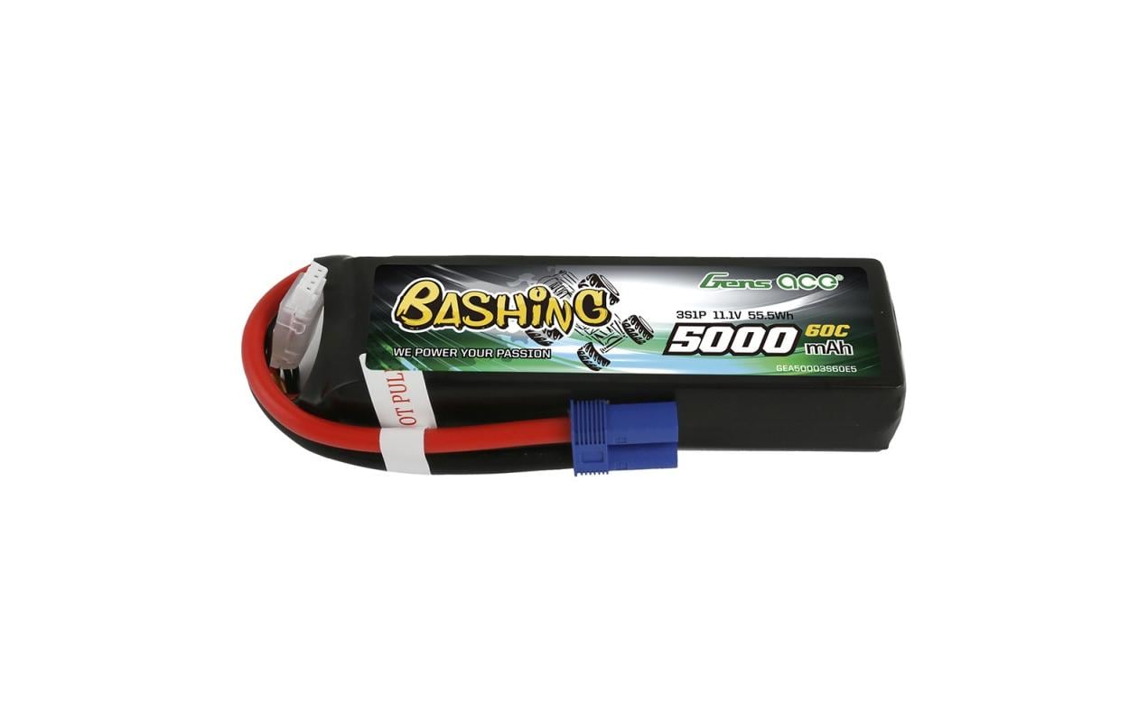 RC-Akku LiPo 5000 mAh 11.1 V 60 CGens ace Bashing 3S LiPo Akku für RC Fahrzeuge mit EC5 Stecker