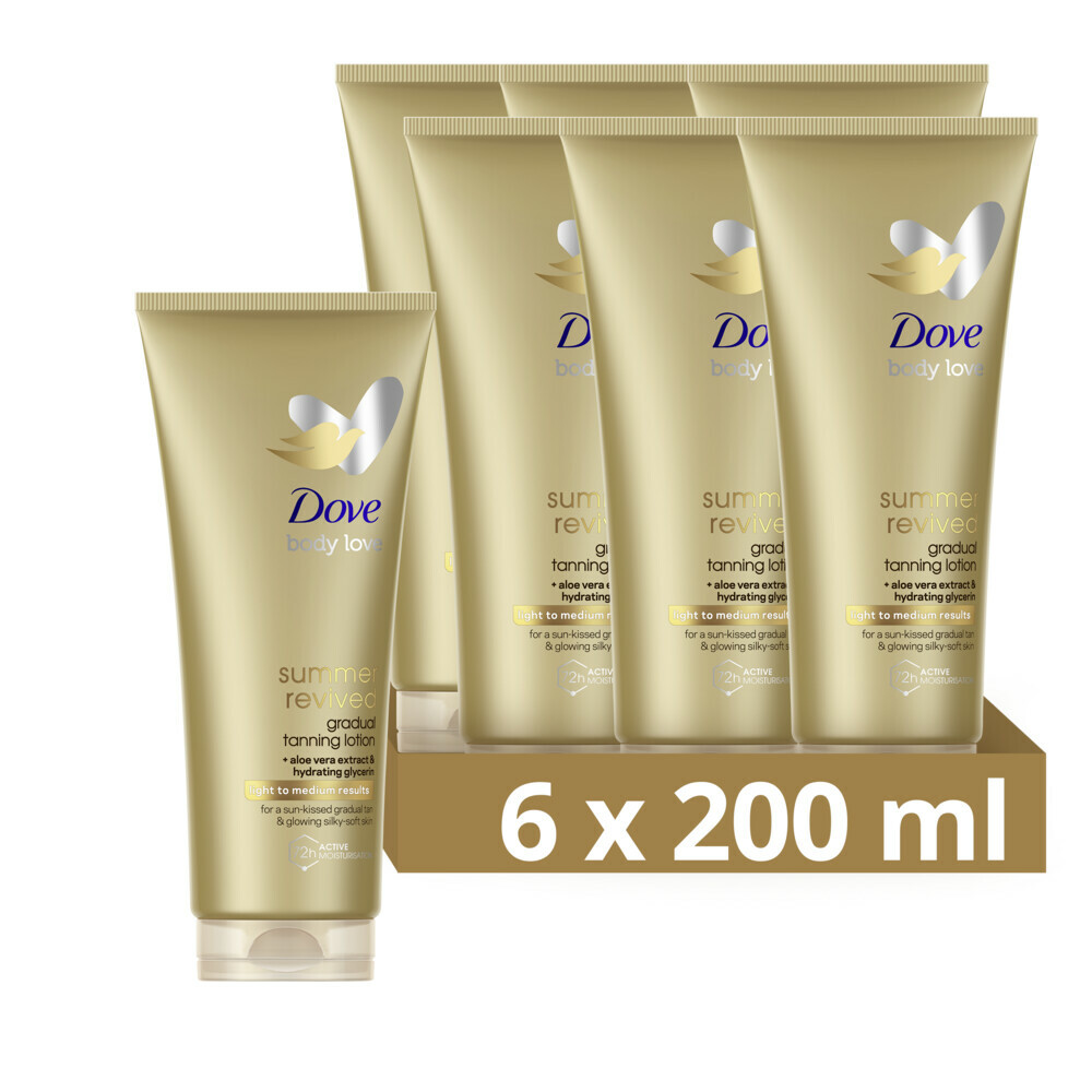 6x Dove Zelfbruinende Bodylotion Summer Revived Light-Medium200 ml