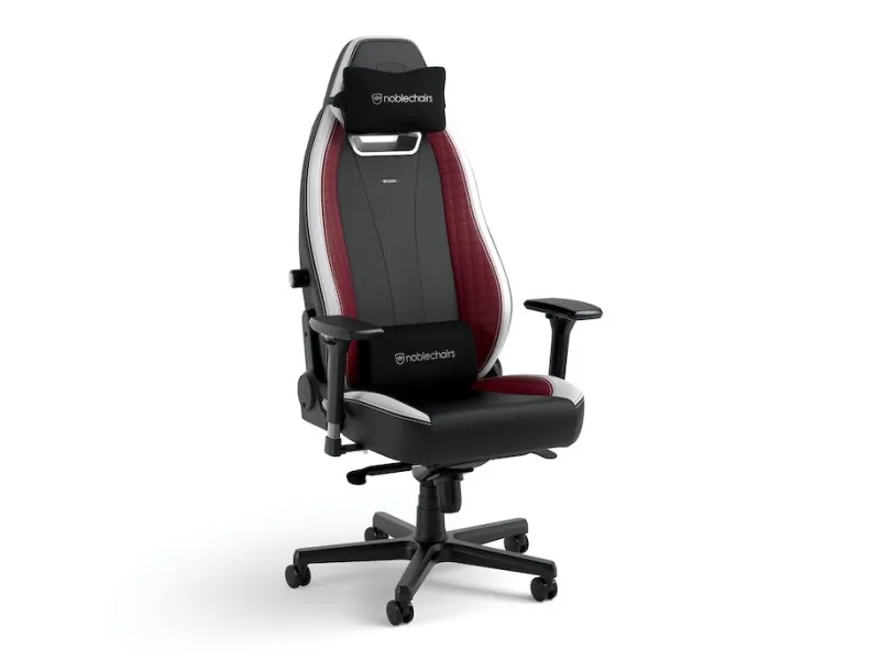 Noblechairs LEGEND - Spillestol - ergonomisk - armstøtter - T-formet - vippe - drejeled - high-tech falsk læder - sort, hvid, rød