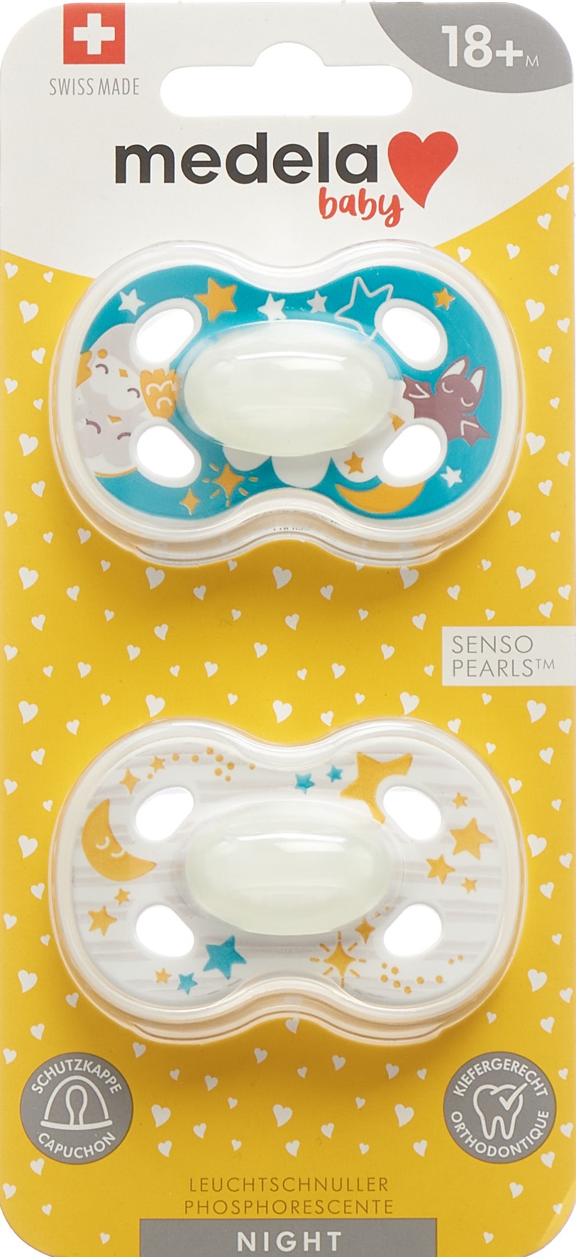 MEDELA Baby Nuggi Night&Night<br>2 Stück, 18+ Animals