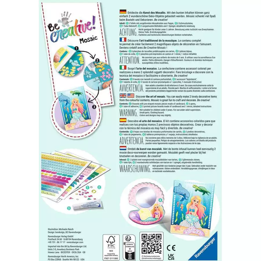 Ravensburger BeCreative Mosaic Mermaid bunt