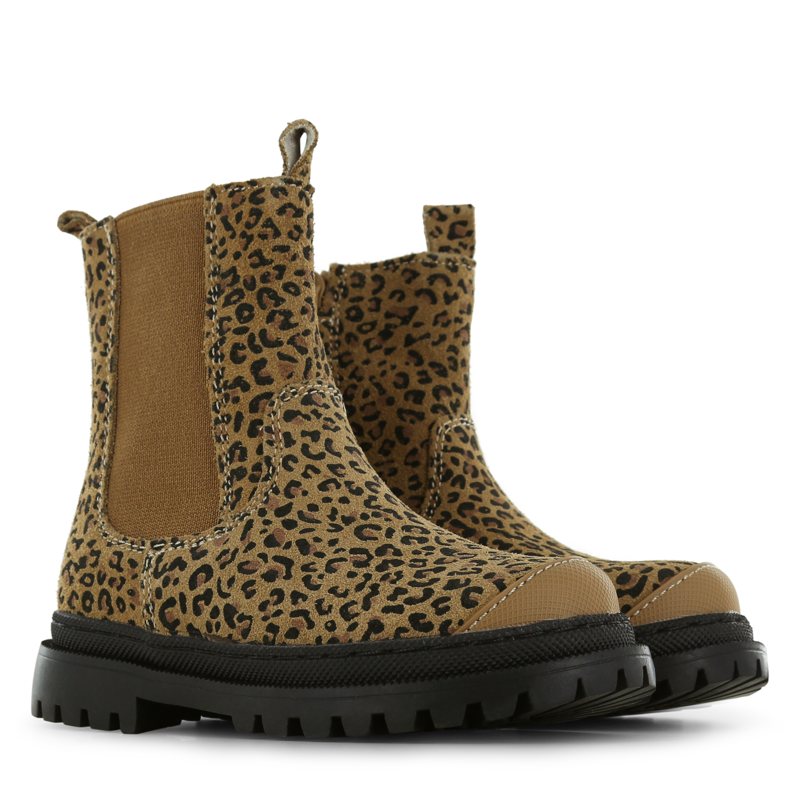 Shoesme cognac chelseaboot met panterprint Suède | Sale
