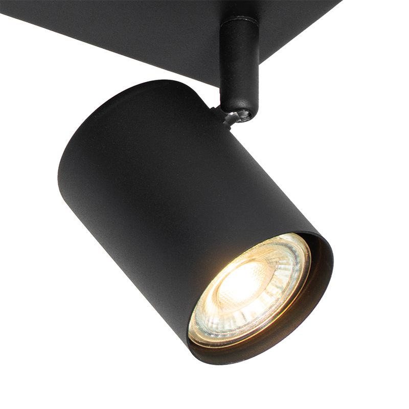 Moderne plafondlamp zwart 3-lichts verstelbaar rechthoekig - Jeana