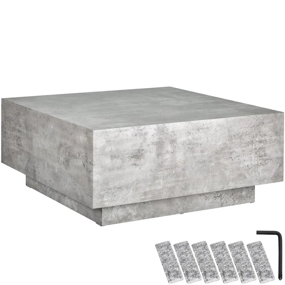 tectake Salontafel Lasley met voet, draagkracht 45 kg, Betonlook