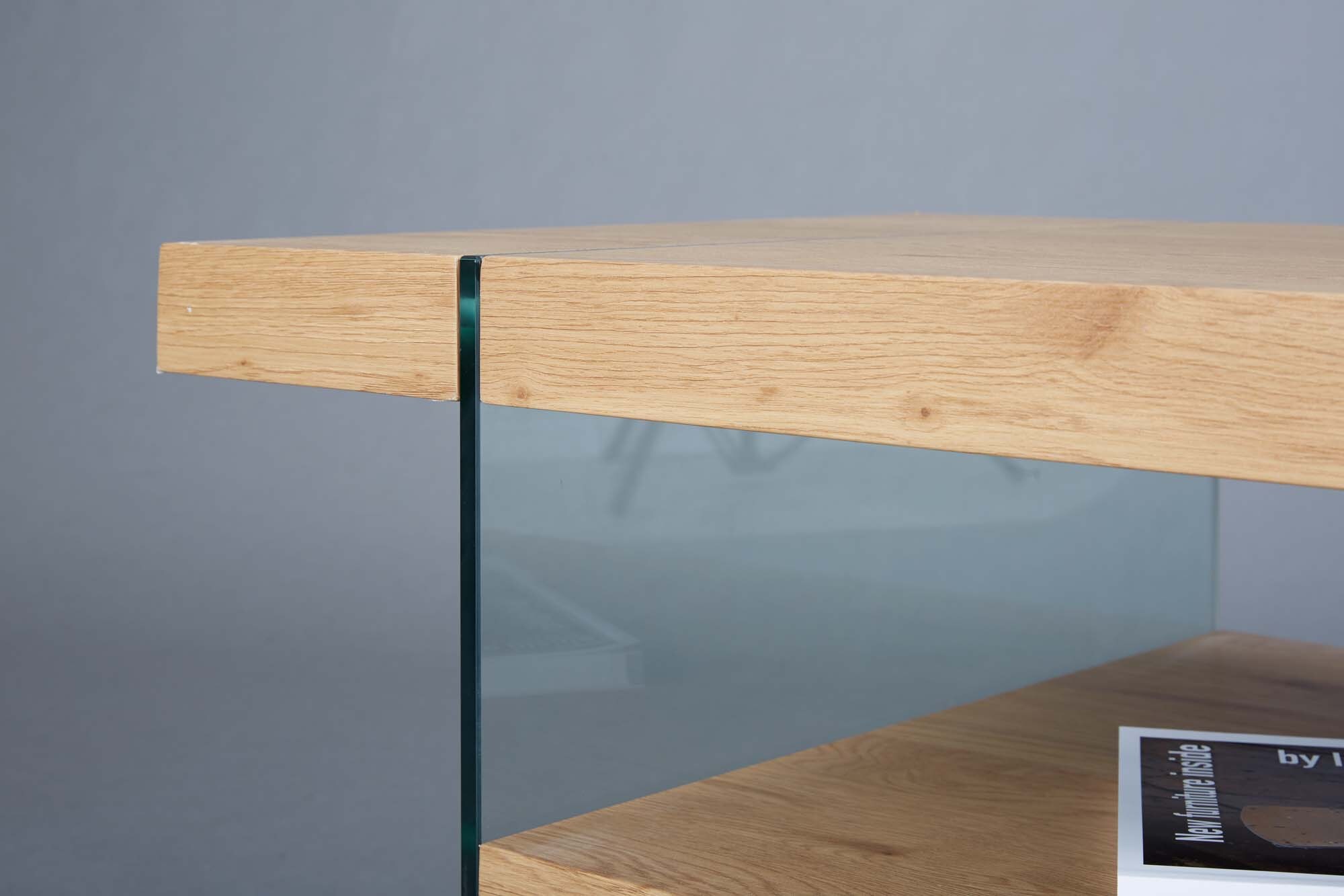 Inter Link Couchtisch Benina aus Holz und Glas