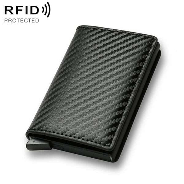 PopUp-pung med RFID-beskyttelse i svart kulfiber