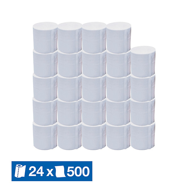 Papier toilette compact sans mandrin - 24 rouleaux - Blanc
