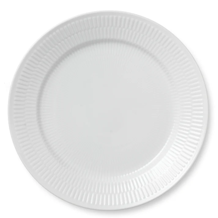 Royal Copenhagen  Hvid Riflet tallerken - 27 cm.