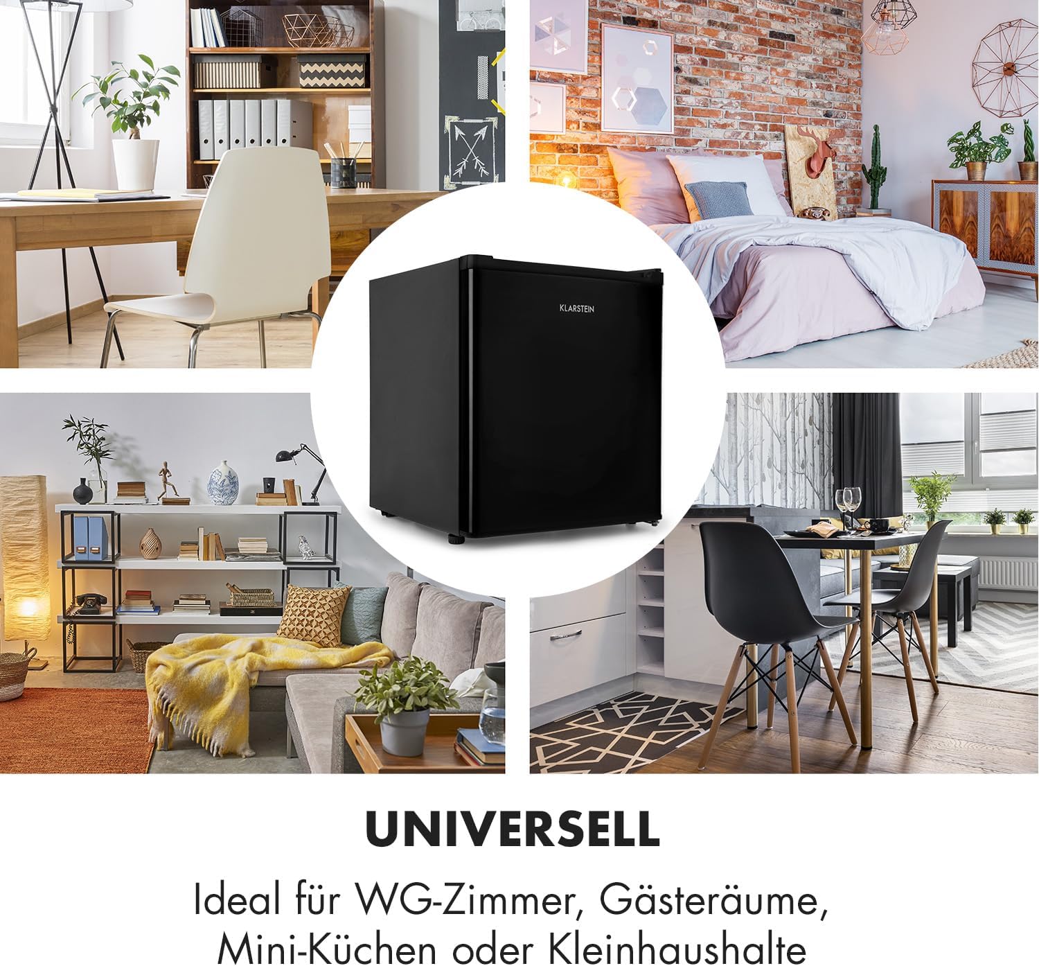Klarstein Garfield Eco - Mini Gefrierfach Mit 34 L Nutzinhalt, 4-Sterne, 2 Ebenen, 41 dB, Ca. 44 x 52 x 47 cm (BxHxT), Schwarz