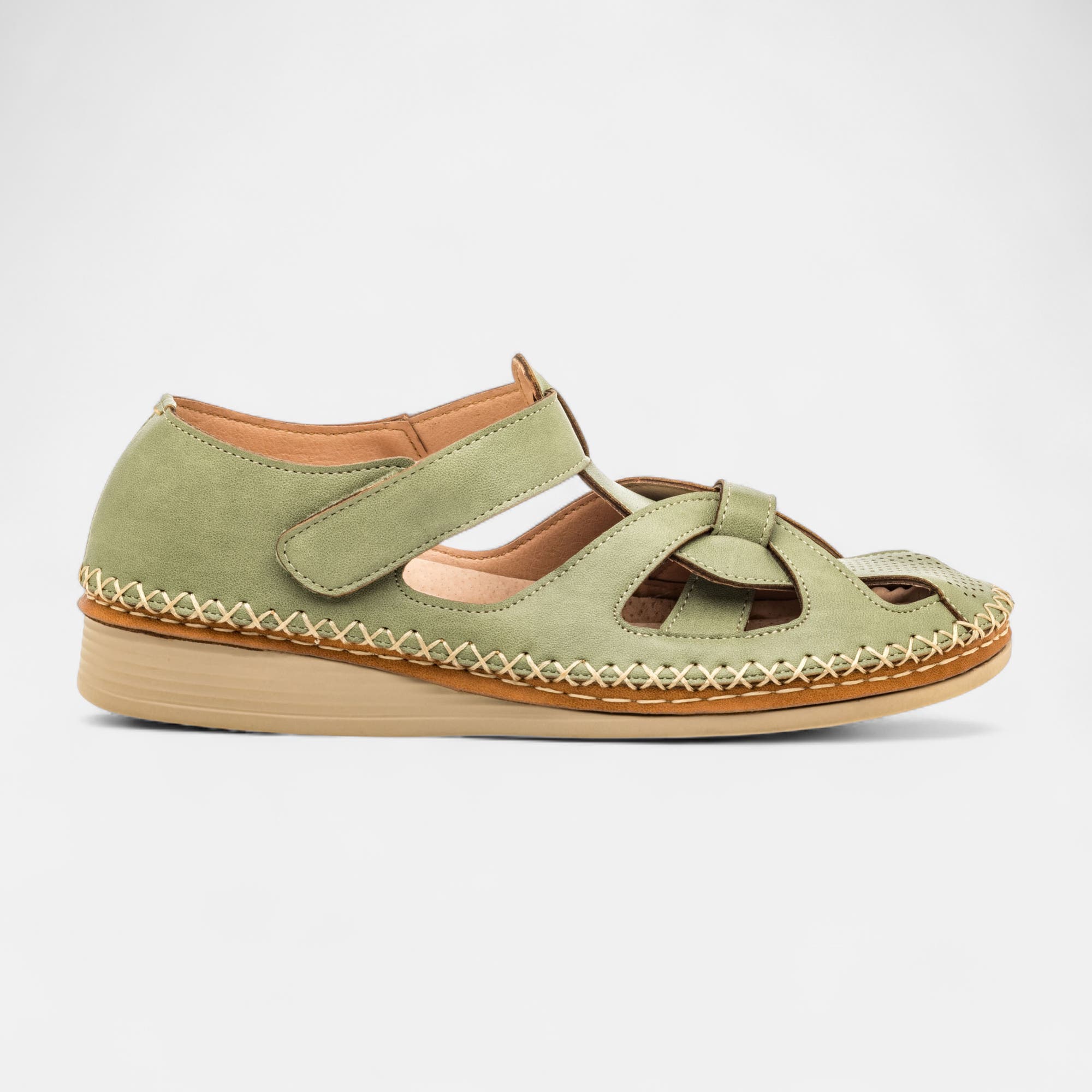 Mocassins pieds sensibles Femme vert clair