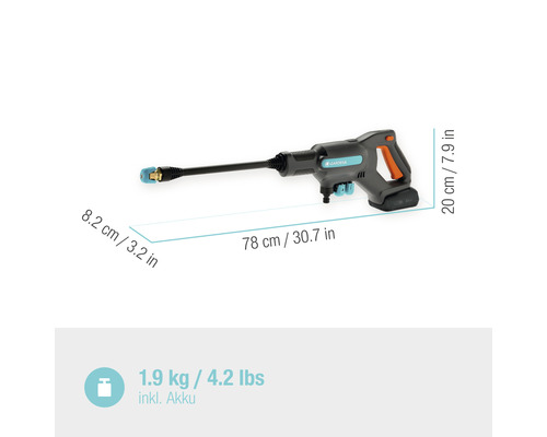 GARDENA Aqua Clean accu hogedrukreiniger inclusief accu en lader