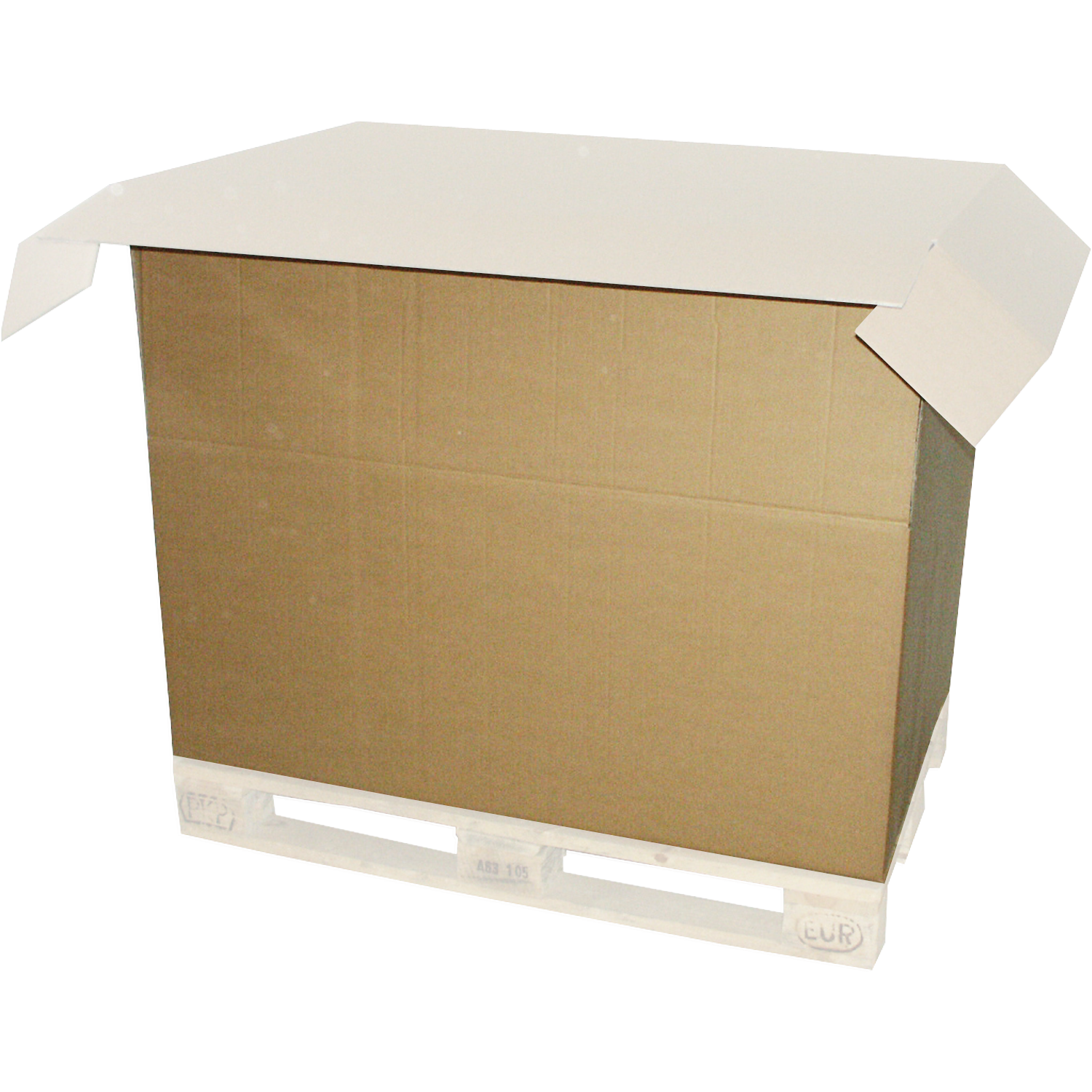 Palletdoos, golfkarton, 1180x780x790mm, 1 zijde kleppen, bruin