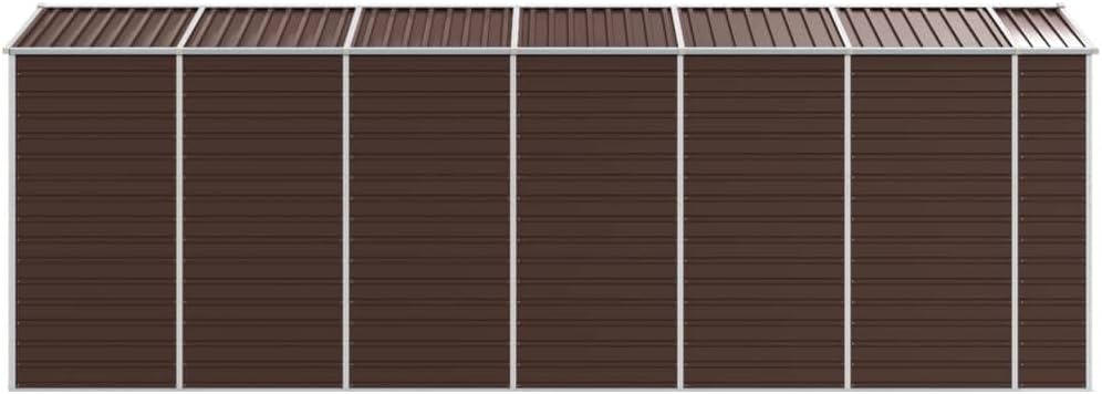 vidaXL Gerätehaus Braun 191x555x198 cm Verzinkter Stahl