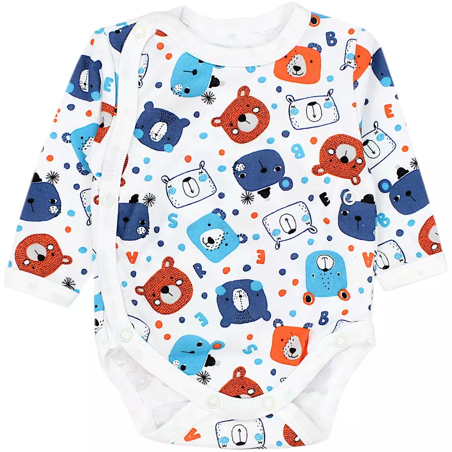 TupTam Baby Langarm Wickelbody 5er Pack grauhellblau