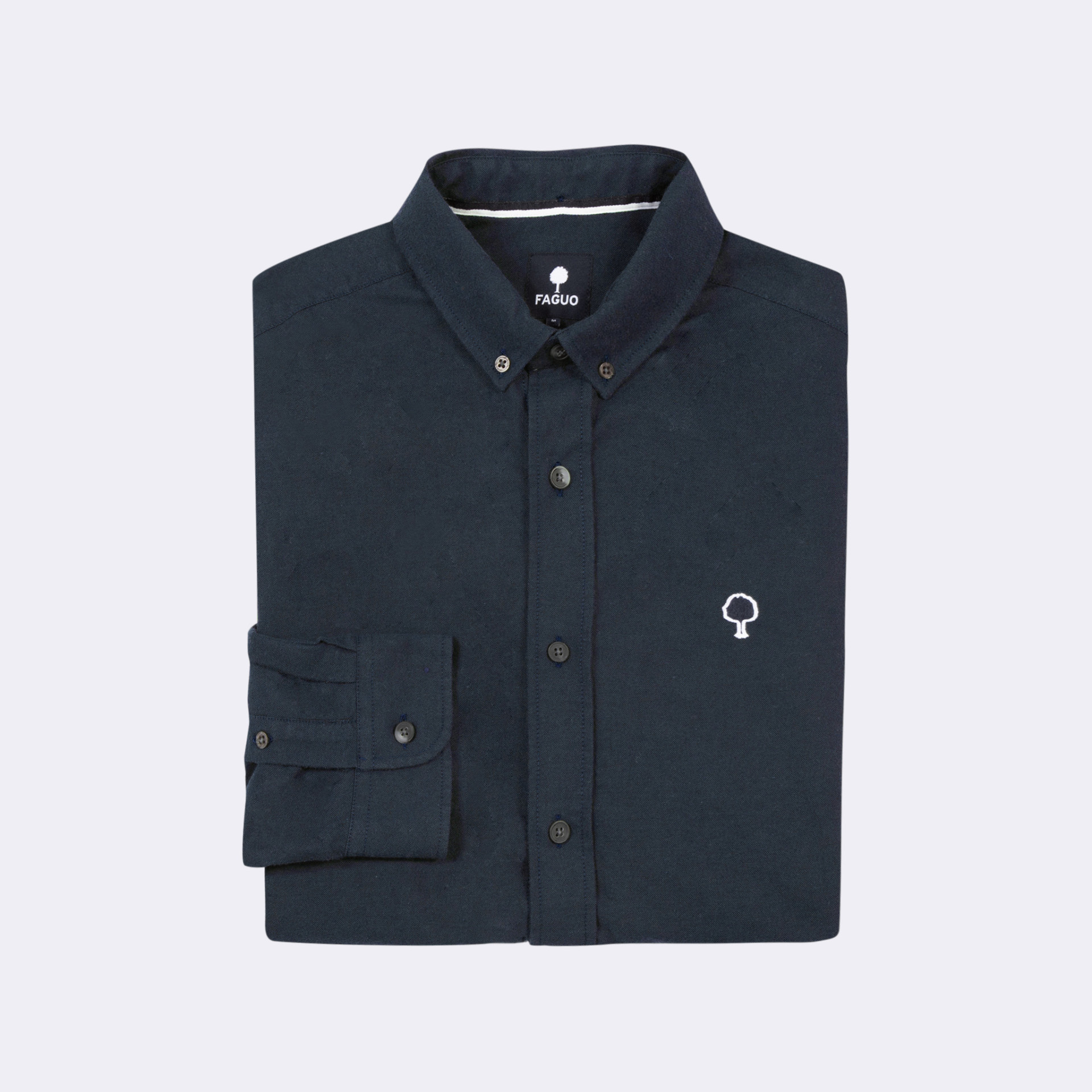 Chemise classique bleu marine coton - modèle Ivoy