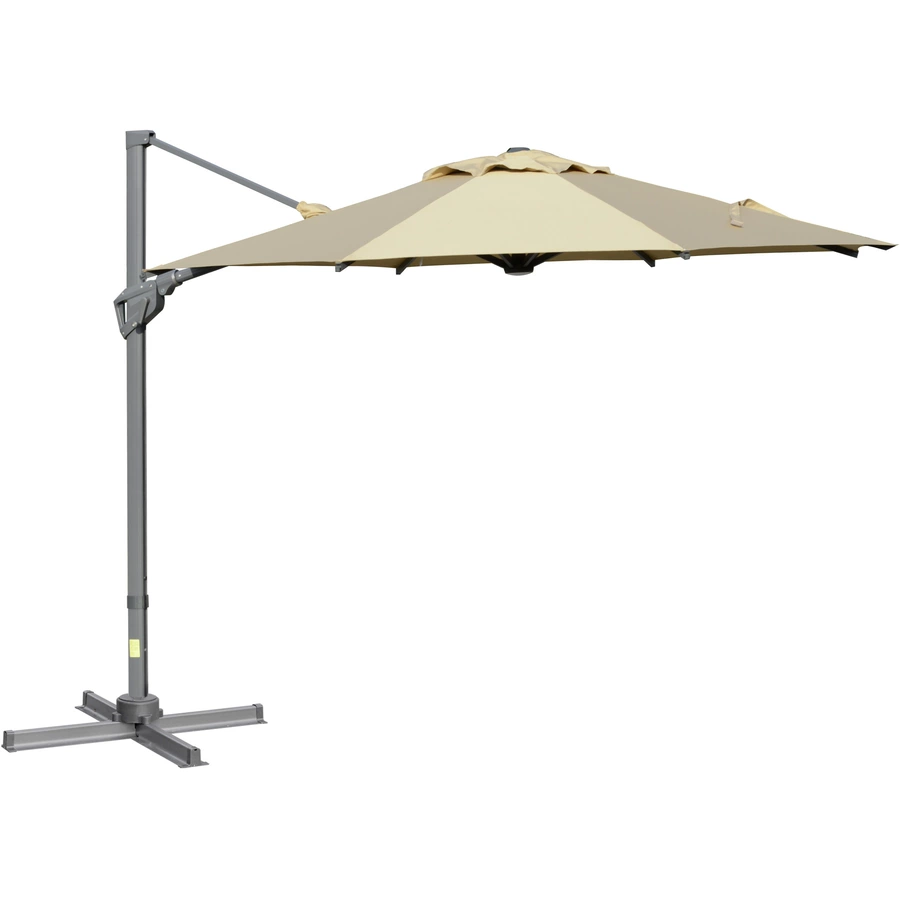 Outsunny Sonnenschirm mit verstellbarem Neigungssystem braun