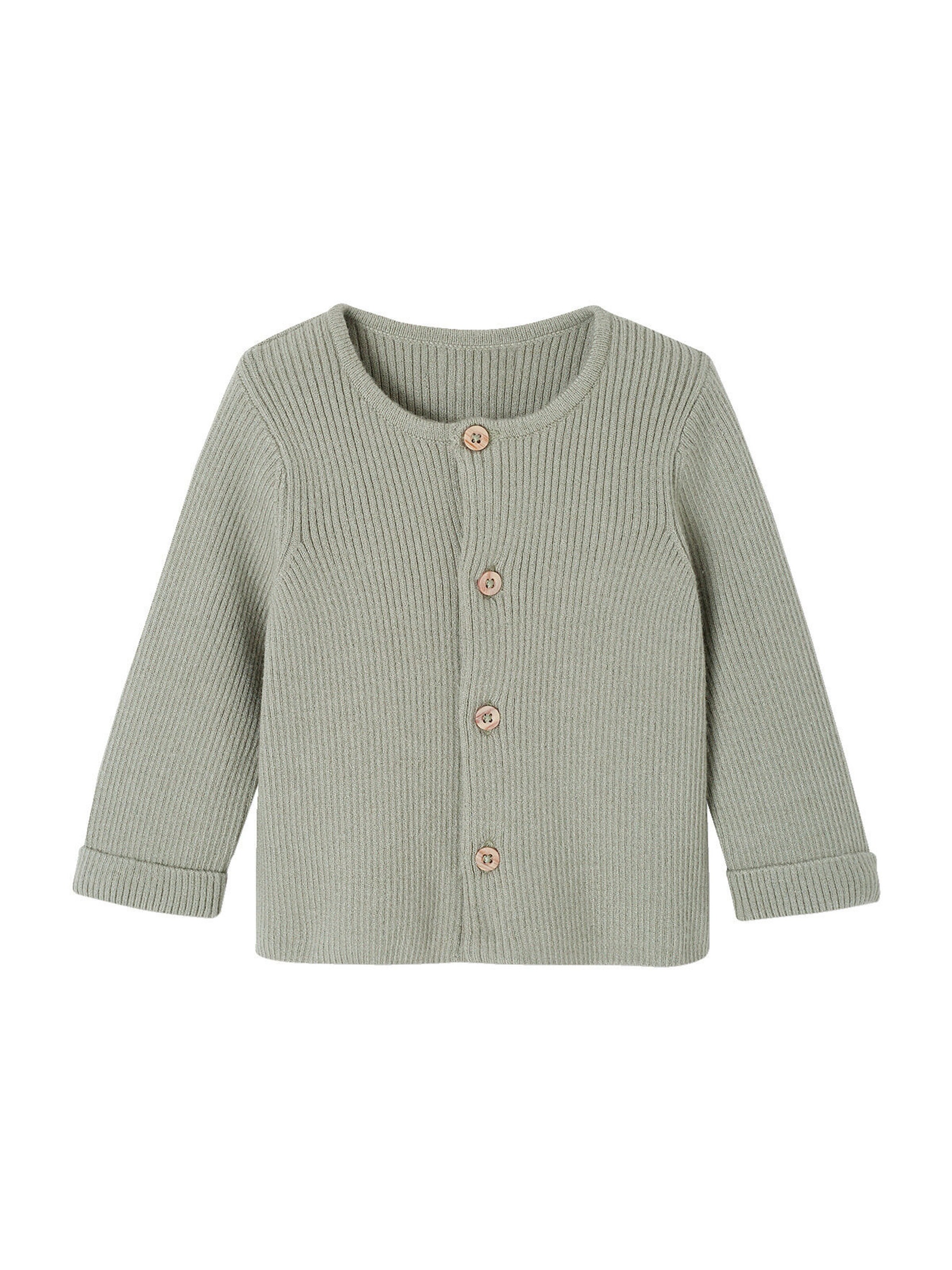 Vertbaudet Baby-Set: Jäckchen & Hose, Strick salbeigrün