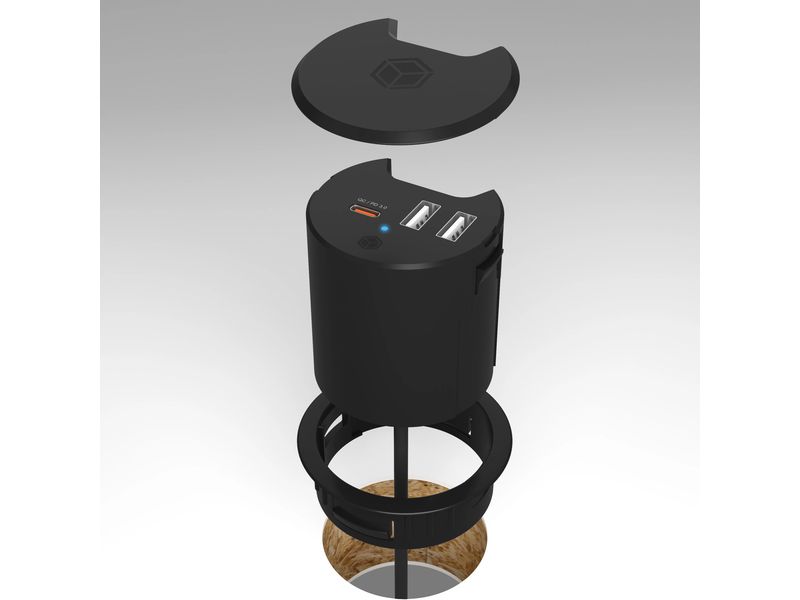 ICY BOX Tisch-Hub IB-HUB1407 USB Tischladegerät mit Power Delivery und Quick Charge