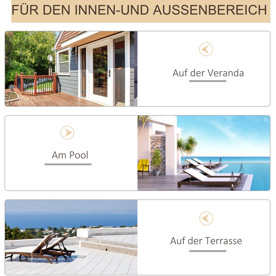 Outsunny Schaukelstuhl mit Armlehnen natur