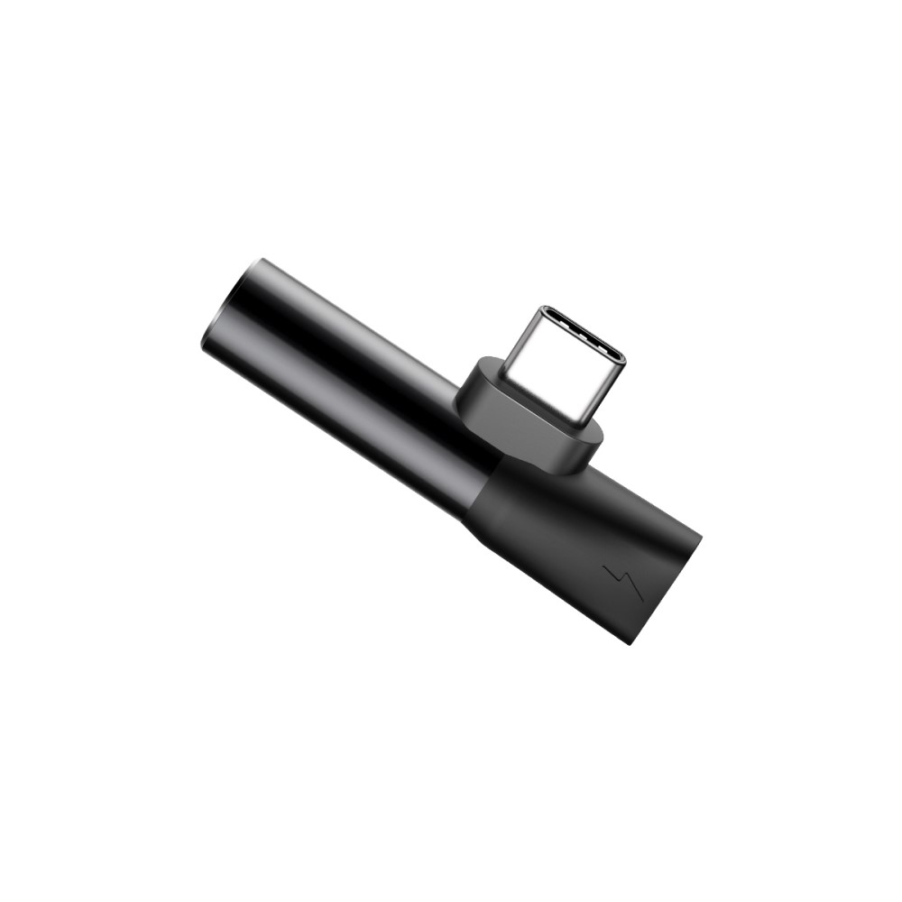 Mini 2in1 USB C auf 3.5mm Audio   USB C Adapter (1A) - Schwarz