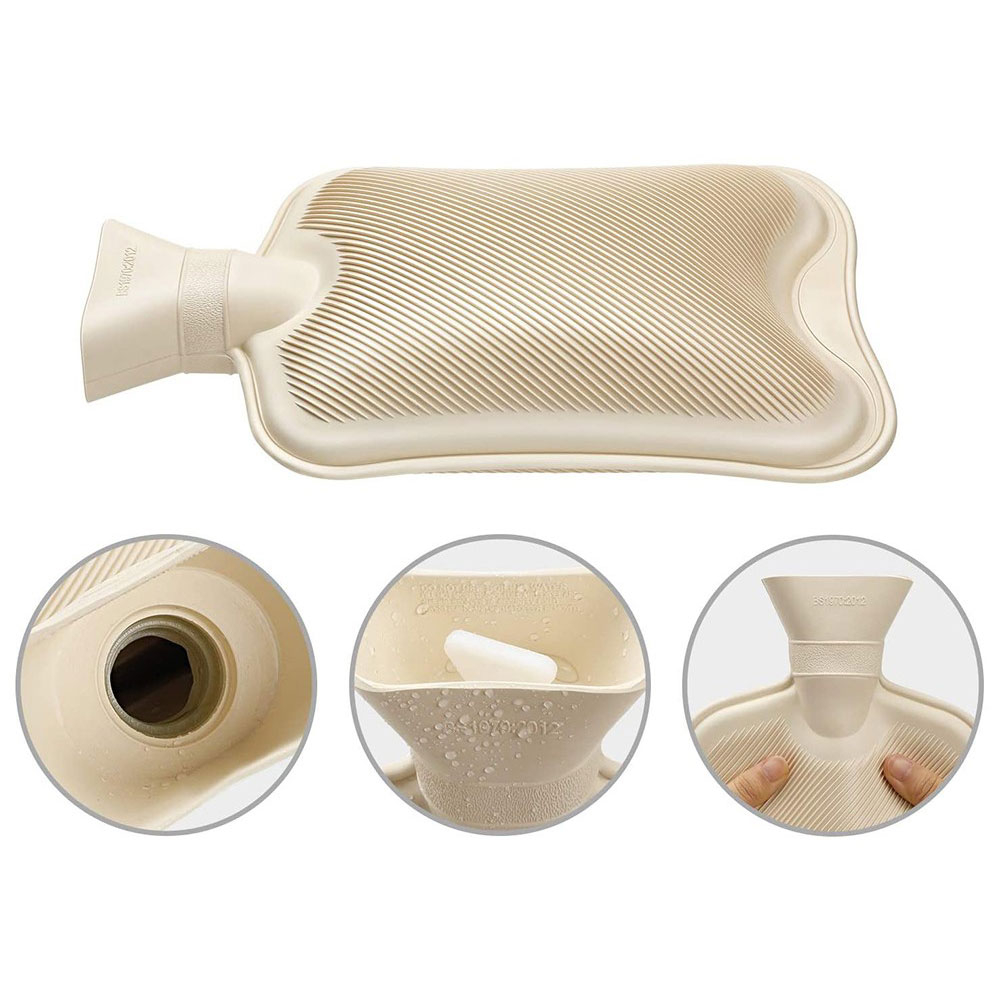 (700ml) 24x15cm Wärmeflasche Flauschige Plüsch Bettflasche - Rosa