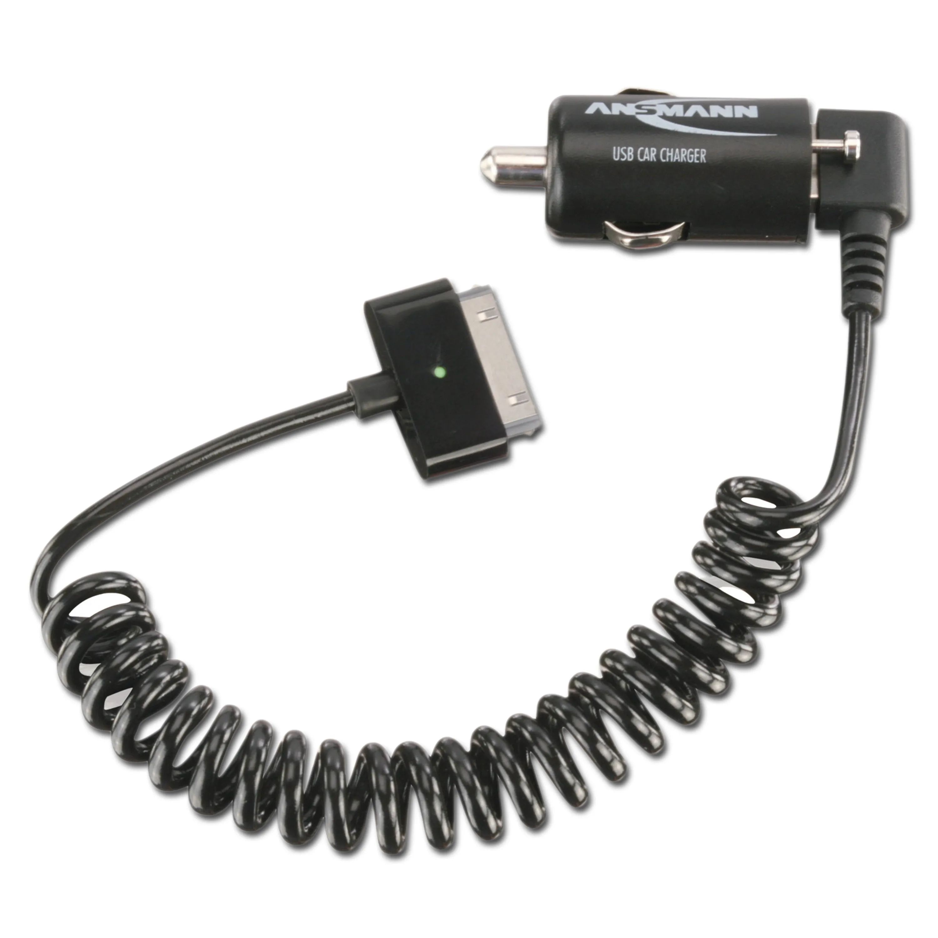 Ansmann -  USB Kfz-Ladegerät & Apple®-Spiralkabel 2.1A
