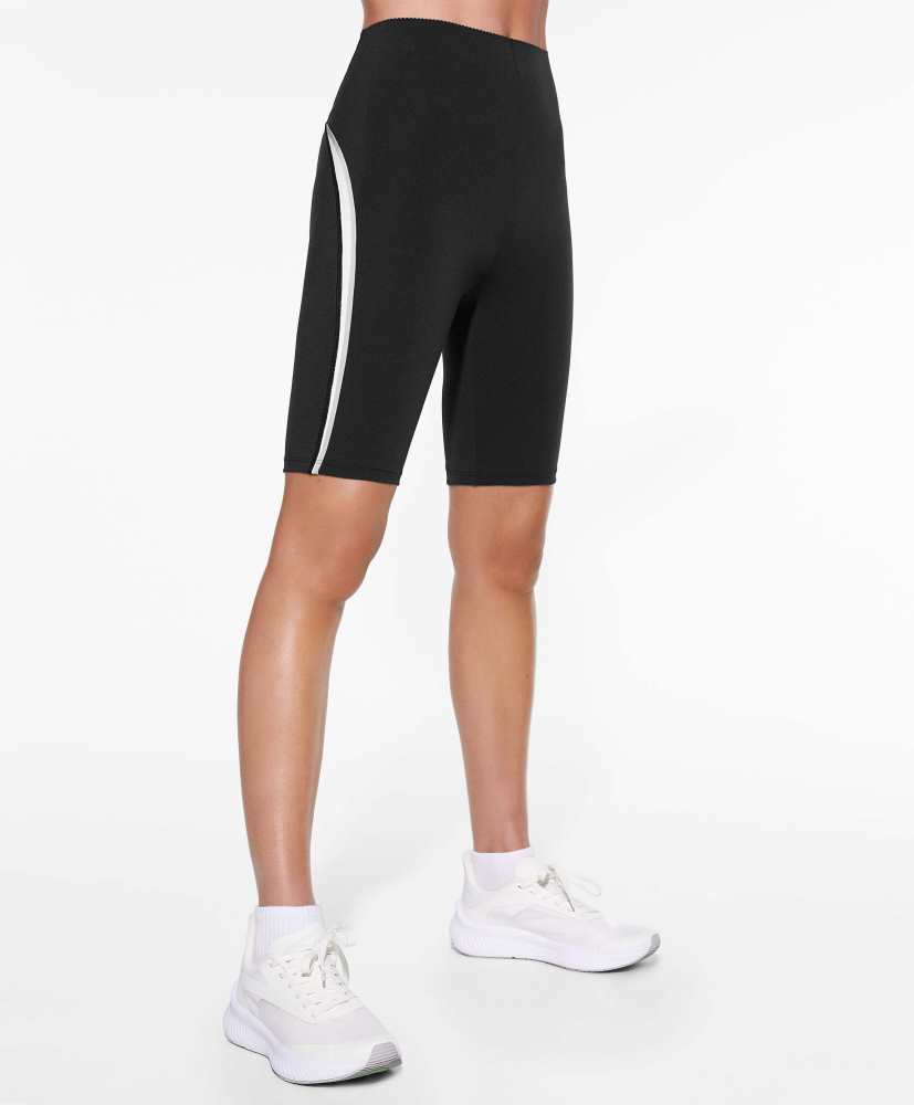 Calça legging de ciclismo com compressão e modelagem que levanta a cintura, 20 cm